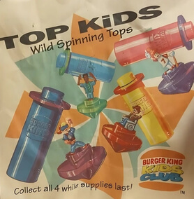 Burger King Kids Club Top Kids Wild Spinning Tops